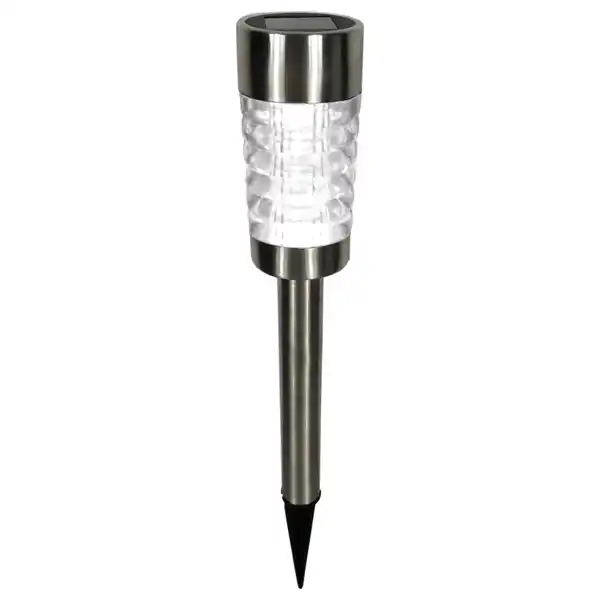 Bild 1 von LED-Solarleuchte Fackel mit Erdspieß Silber 3 Stück