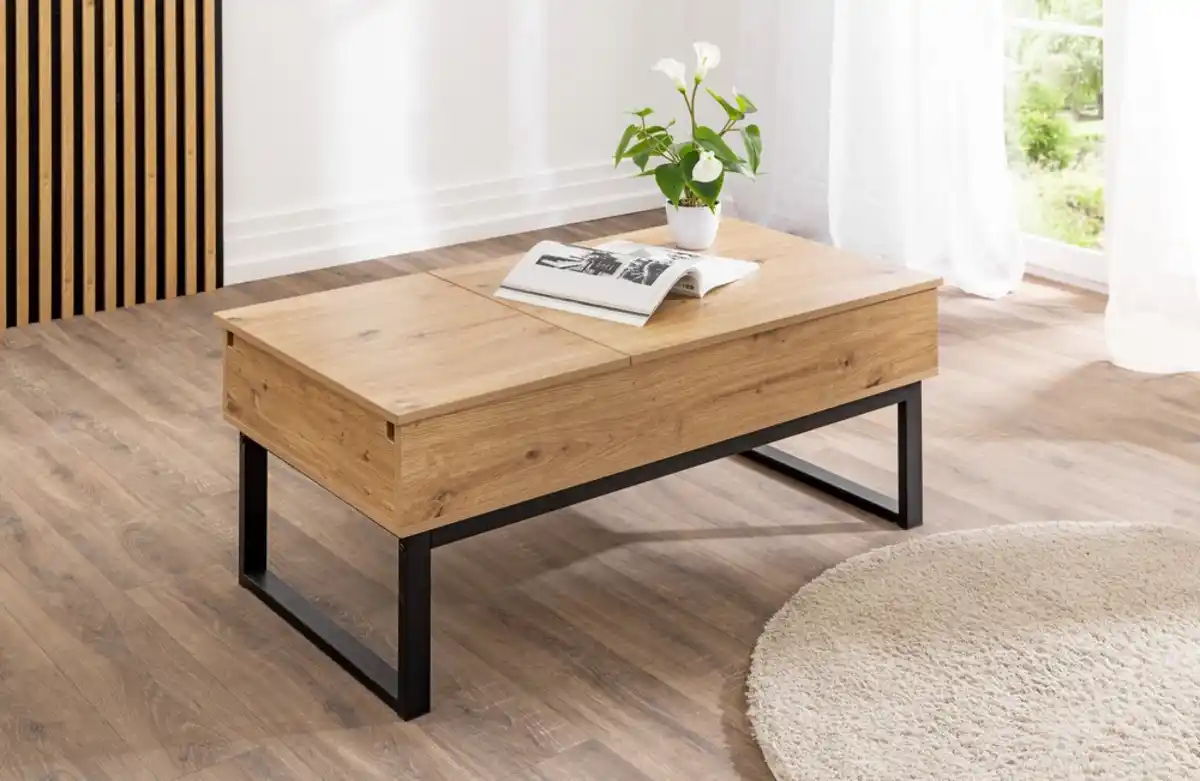 Bild 2 von Couchtisch höhenverstellbar, ca. 109 x 55 x 46 cm - Braun