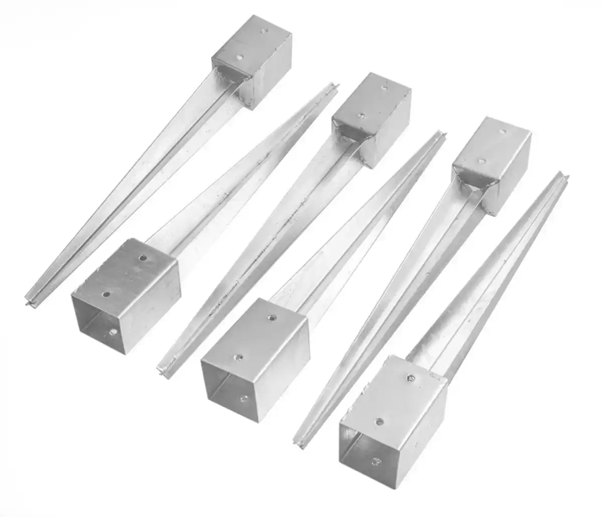 Bild 1 von 6er Set Einschlagbodenhülse, ca. 91 x 91 mm / 750 mm Gesamtlänge