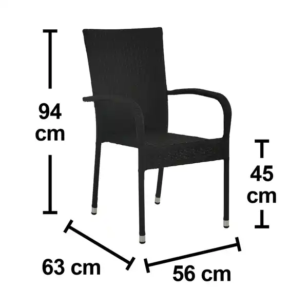Bild 2 von Stapelstuhl Soncor Stahl mit Armlehnen Schwarz