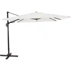 Ampelschirm Aros 2,8 m x 2,8 m Quadratisch Cremeweiß mit Kurbel