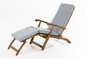 2tlg. Ergonomische Sonnenliege aus Akazienholz inkl. Auflage