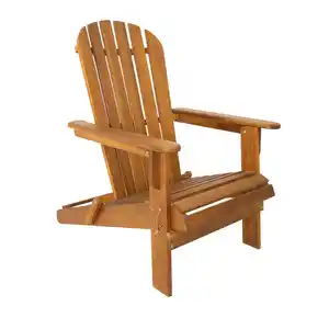 klappbarer Liegestuhl Adirondack aus Akazie, ca. 84 x 69 x 93 cm - Braun