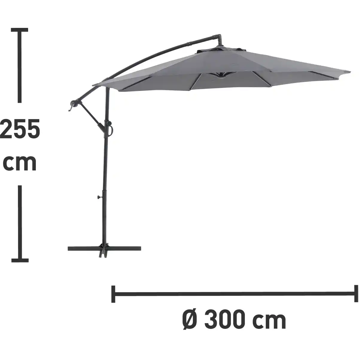 Bild 4 von Ampelschirm Alvarado Ø 300 cm Anthrazit mit Kurbel