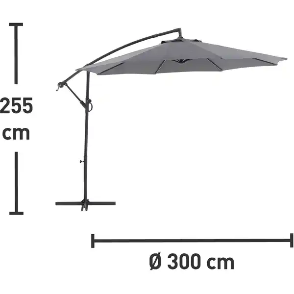 Bild 4 von Ampelschirm Alvarado Ø 300 cm Anthrazit mit Kurbel