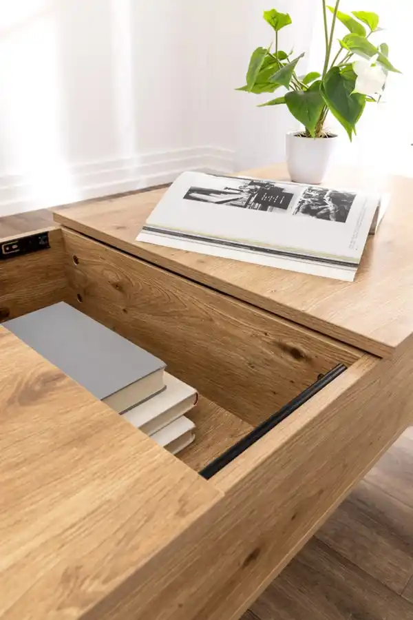 Bild 4 von Couchtisch höhenverstellbar, ca. 109 x 55 x 46 cm - Braun