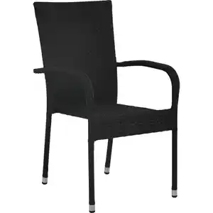 Stapelstuhl Soncor Stahl mit Armlehnen Schwarz