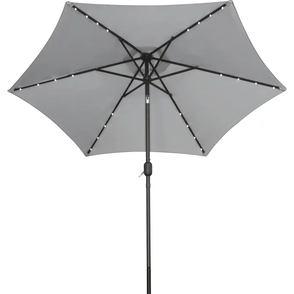 Bild 4 von Sonnenschirm Wando Ø 270 cm Grau mit Kurbel und LED-Beleuchtung