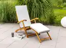 Bild 2 von 2tlg. Ergonomische Sonnenliege aus Akazienholz inkl. Auflage