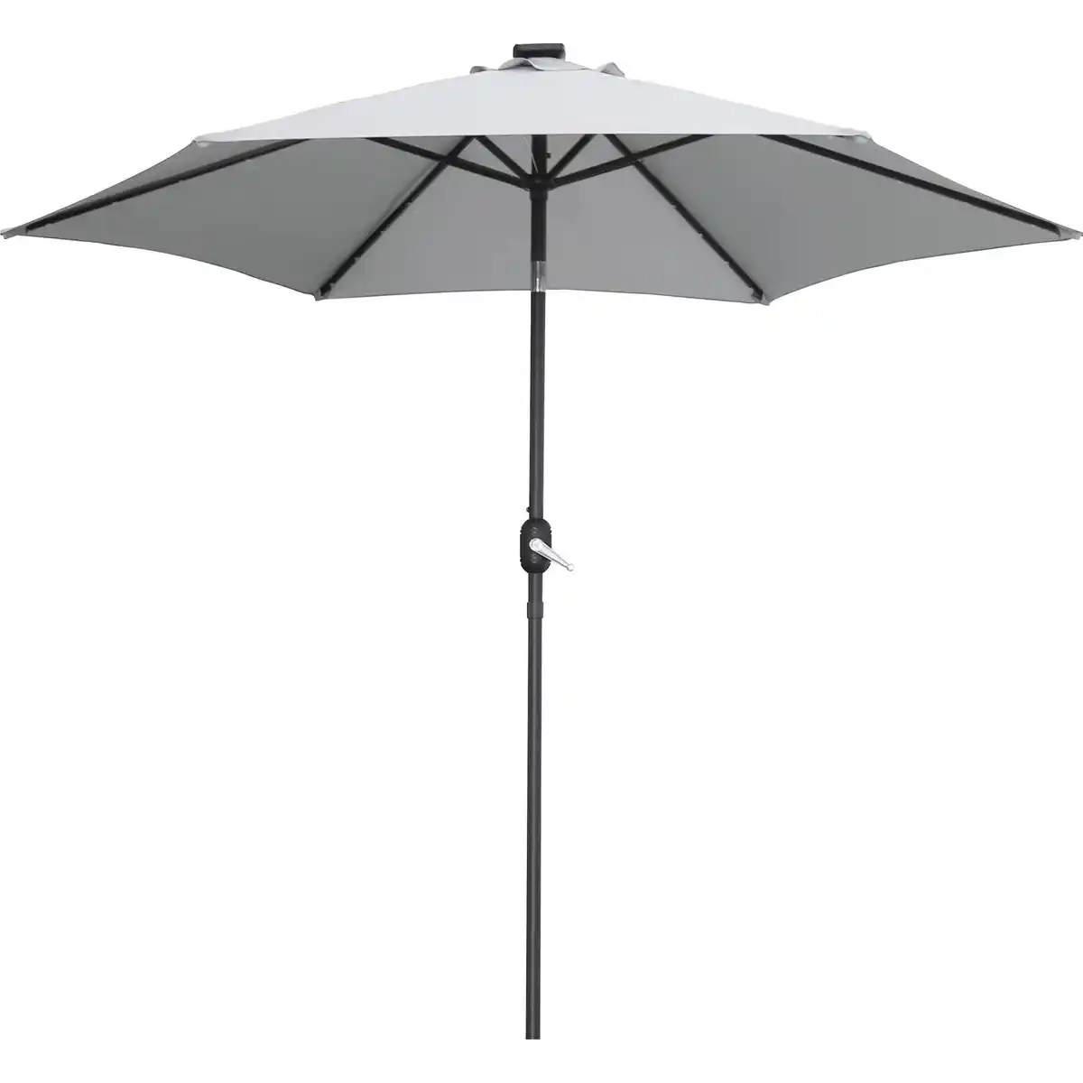 Bild 1 von Sonnenschirm Wando Ø 270 cm Grau mit Kurbel und LED-Beleuchtung