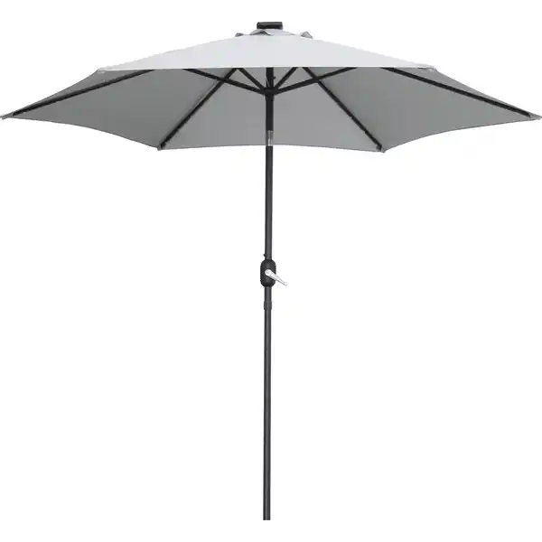 Bild 1 von Sonnenschirm Wando Ø 270 cm Grau mit Kurbel und LED-Beleuchtung