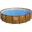 Bild 1 von Bestway Stahlrahmenpool Set Power Steel Swim Vista Ø 549 cm x 122 cm Rund Braun