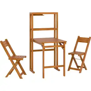 Balkonmöbel-Set Marmora mit Regalfunktion 3-tlg. Akazie Geölt