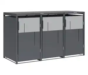 Mülltonnenbox, grau,3er