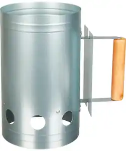 Anzündkamin für Grills, silber