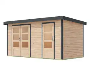 Karibu Gerätehaus »Mars« mit 2 Räumen und Metalldach, 19 mm, naturfarben