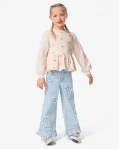 Kinderhose mit Blumen hellblau