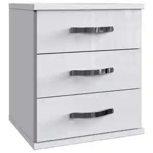 Mid.you Nachtschrank, Weiß, Weiß Hochglanz, Kunststoff, 3 Schublade(n) Schubladen, 46x58x40 cm, BQ - Bündnis für Qualität, Made in Germany, DIN EN ISO 9001, Schlafzimmer, Nachttische