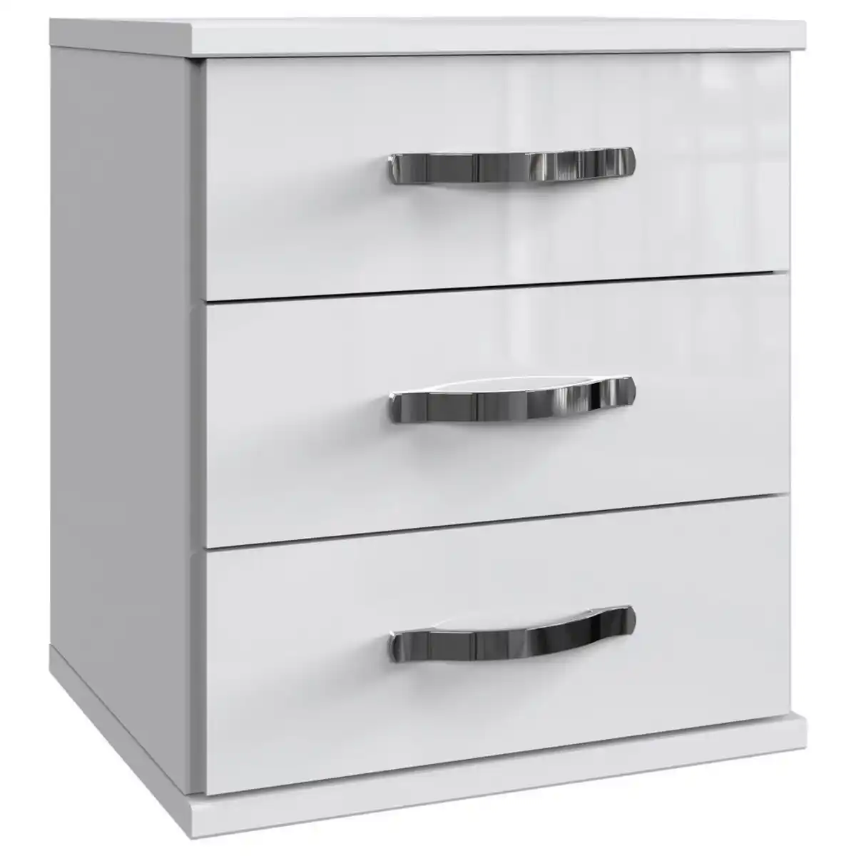 Bild 1 von Mid.you Nachtschrank, Weiß, Weiß Hochglanz, Kunststoff, 3 Schublade(n) Schubladen, 46x58x40 cm, BQ - Bündnis für Qualität, Made in Germany, DIN EN ISO 9001, Schlafzimmer, Nachttische