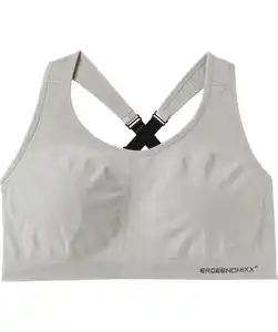 Sport-Bustier mit überkreuzten Trägern, grau