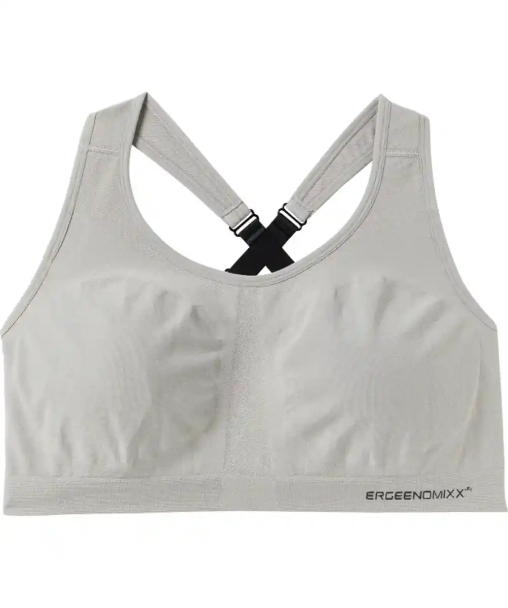 Bild 1 von Sport-Bustier mit überkreuzten Trägern, grau