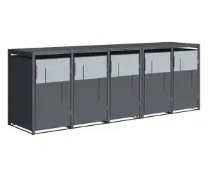 Mülltonnenbox, grau, 5er