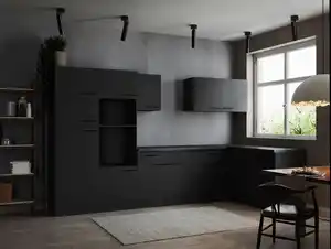 Eckküche Oliver o. Geräte ca. 340x172cm Dunkelgrau, Dunkelgrau