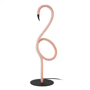 Lucide Led-Tischleuchte Flamingo, Schwarz, Metall, Metalloptik,Metalloptik, Tierform,Tierform, 18.1x49.5x15 cm, RoHS, Reach, Europäischer Sicherheitsstandard, Farbwechsler, Lampen & Leuchten, Innenb
