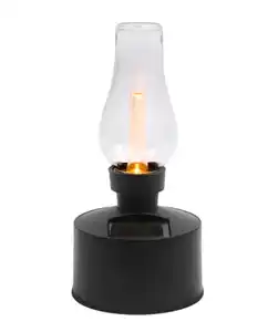 Solarleuchte mit Glasaufsatz, schwarz