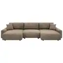 Bild 1 von Stylife Wohnlandschaft, Braun, Textil, 5-Sitzer, Füllung: Silikon, Schaumstoffflocken,Silikon, Schaumstoffflocken, U-Form, 337x168 cm, Wohnzimmer, Sofas & Couches, Wohnlandschaften, Wohnlandschaften