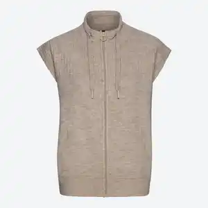 Damen-Strickweste ärmellos mit Reißverschluss