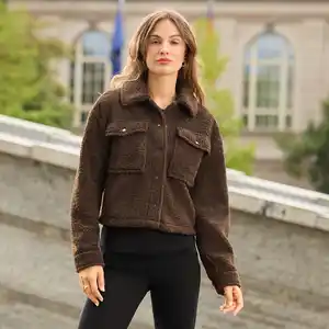 Damen-Fleecejacke mit aufgesetzten Taschen