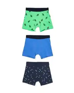 Kinder-Boxershorts aus Baumwollstretch – 3 Stück blau