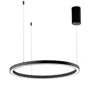 Led-Hängeleuchte Luce Ambiente e Design, Schwarz, Weiß, Metall, Kunststoff, rund,rund, 150 cm, mit Pendel, Lampen & Leuchten, Innenbeleuchtung, Leuchten nach Räumen, Esstischlampen, D