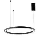 Bild 1 von Led-Hängeleuchte Luce Ambiente e Design, Schwarz, Weiß, Metall, Kunststoff, rund,rund, 150 cm, mit Pendel, Lampen & Leuchten, Innenbeleuchtung, Leuchten nach Räumen, Esstischlampen, D