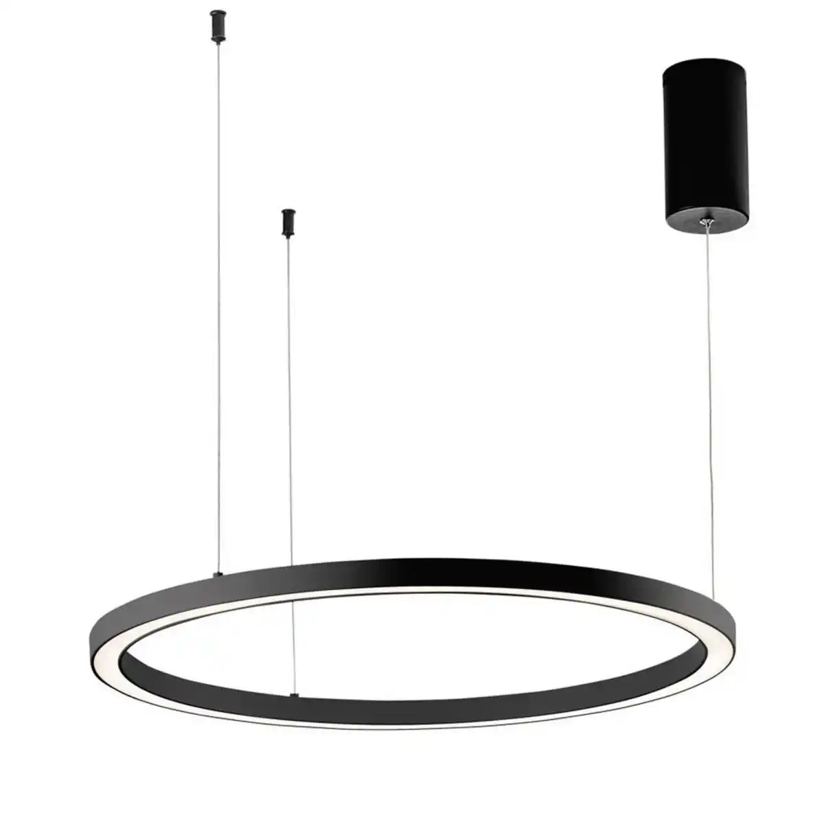 Bild 1 von Led-Hängeleuchte Luce Ambiente e Design, Schwarz, Weiß, Metall, Kunststoff, rund,rund, 150 cm, mit Pendel, Lampen & Leuchten, Innenbeleuchtung, Leuchten nach Räumen, Esstischlampen, D
