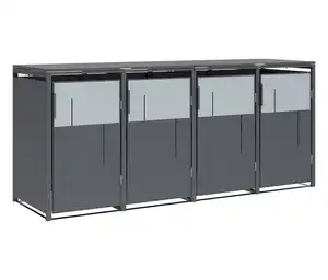 Mülltonnenbox, grau, 4er