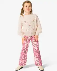 Kinderjeans weit, Tiere rosa