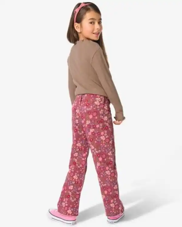 Bild 4 von Kinderjeans weit, Blumen hellbraun