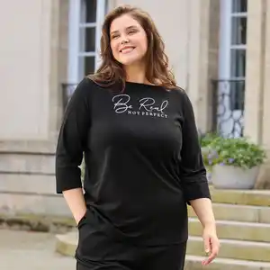 Damen-Langarmshirt mit U-Bootausschnitt, große Größen