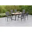 Bild 1 von Gardenson Gartentischgruppe Siena, Graphit, Grau, Holz, Metall, Textil, Akazie, Hartholz, rechteckig, U-Form, FSC 100%, Gartenmöbel, Gartenmöbel-Sets