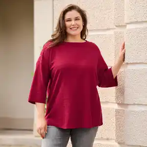 Damen-Shirt mit Deko-Knöpfen, große Größen