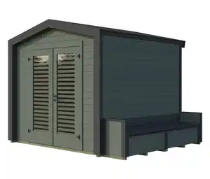 Weka Gartenhaus mit Sitzlaube, 28 mm, grün