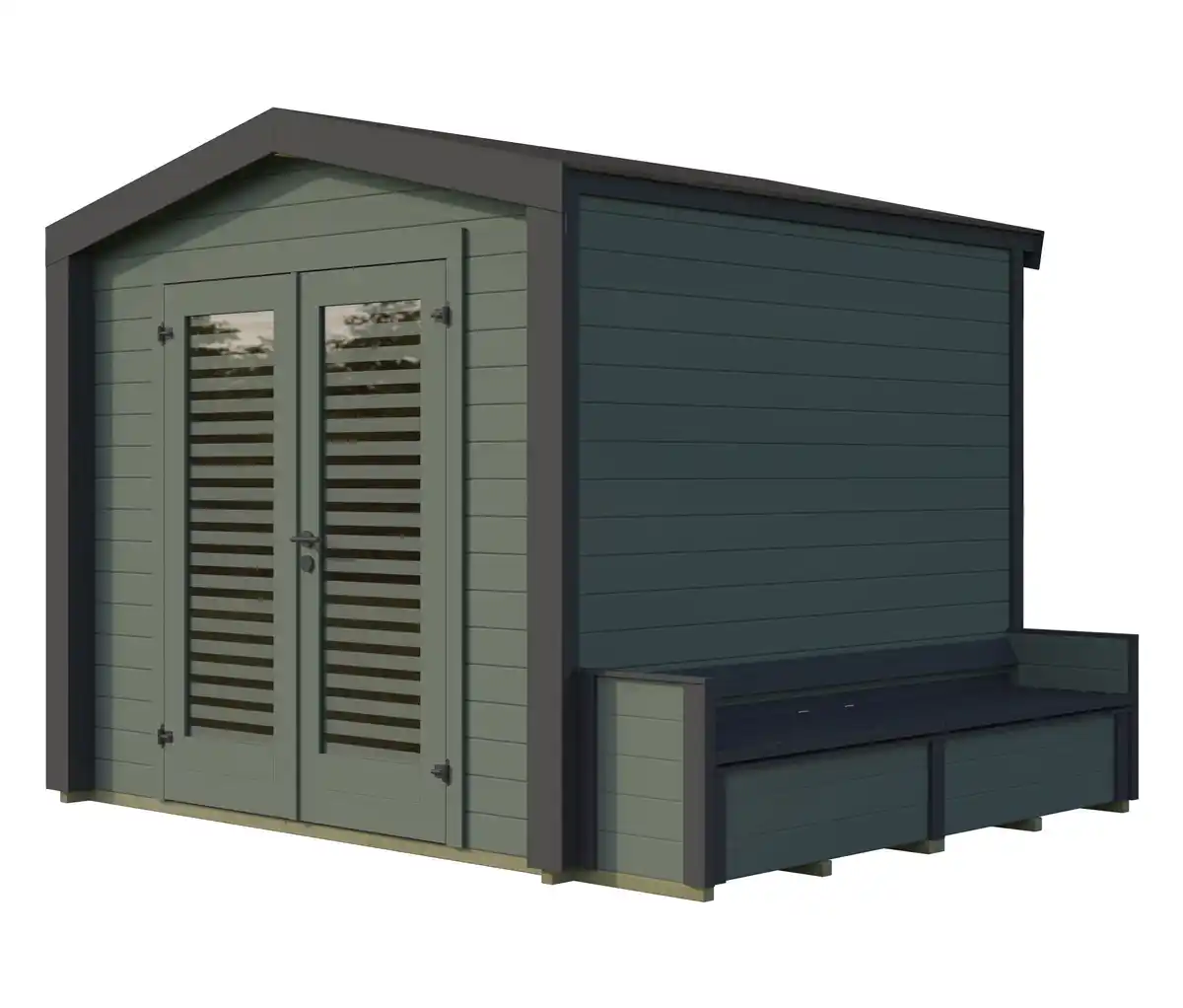 Bild 1 von Weka Gartenhaus mit Sitzlaube, 28 mm, grün