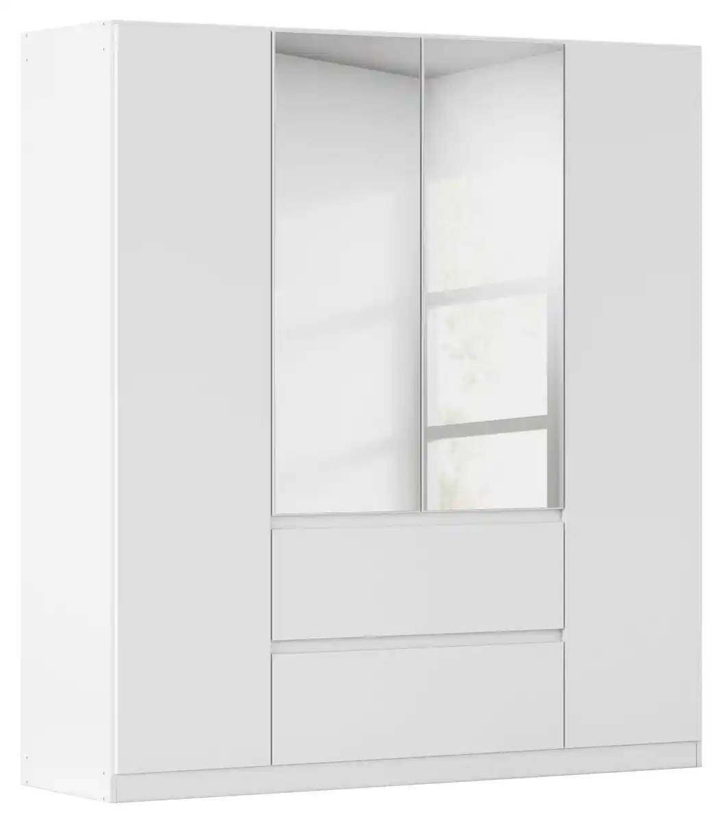 Bild 1 von Drehtürenschrank Nidda Silberfarben, Weiß, Silberfarben, Weiß