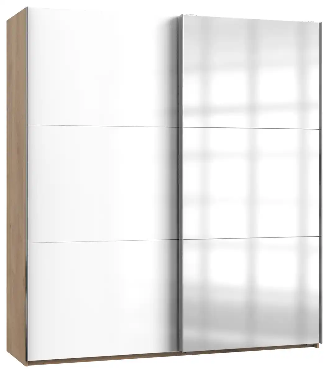 Bild 1 von Schwebetürenschrank Level 36D ca. 200x216x65 cm Weiß, Eichefarben, Weiß Hochglanz