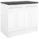 Bild 1 von Mid.you Spülenunterschrank, Weiß, Weiß Hochglanz, Kunststoff, einzeln stellbar, 100x90x60 cm, Küchen, Küchenmöbel, Küchenschränke, Küchenunterschränke