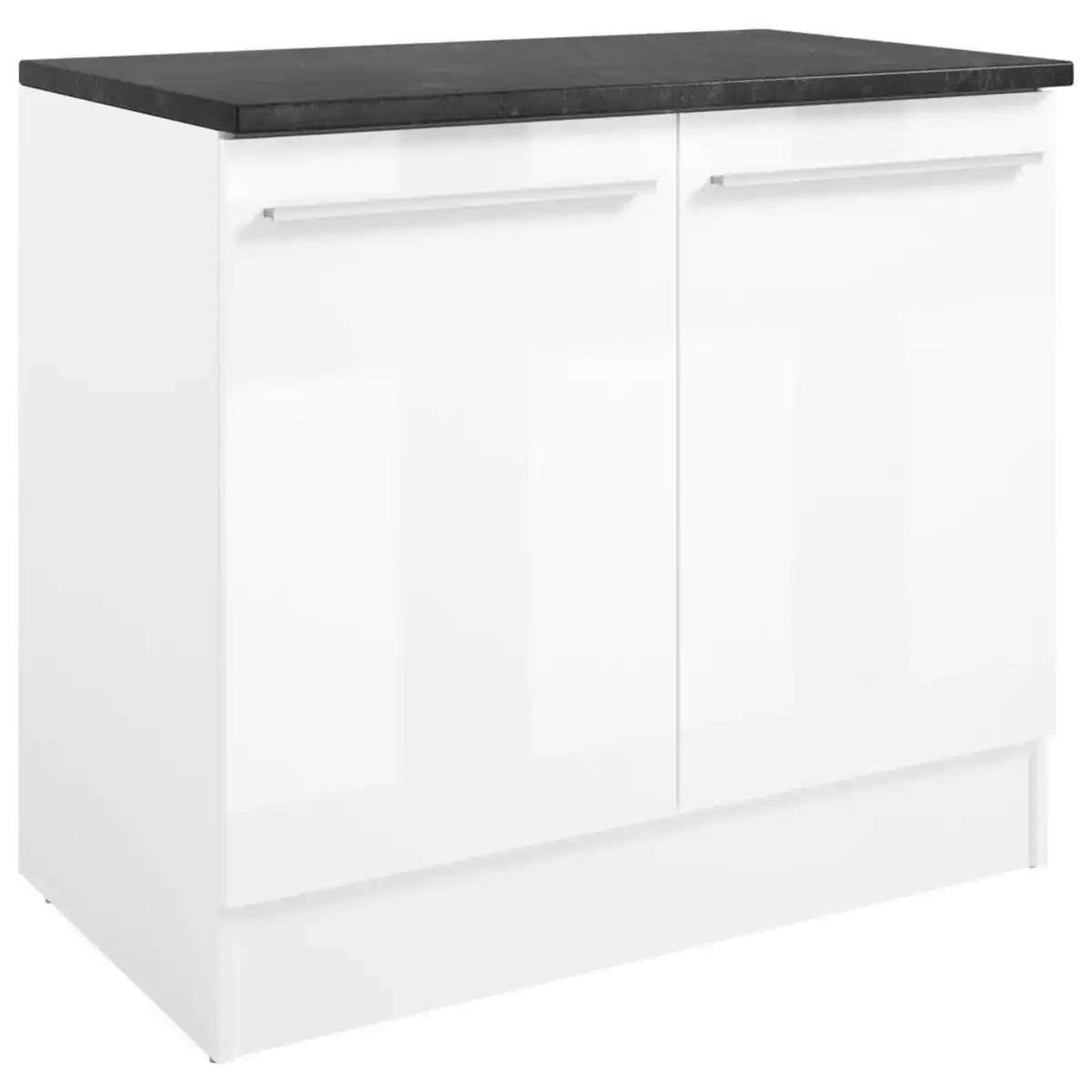 Bild 1 von Mid.you Spülenunterschrank, Weiß, Weiß Hochglanz, Kunststoff, einzeln stellbar, 100x90x60 cm, Küchen, Küchenmöbel, Küchenschränke, Küchenunterschränke