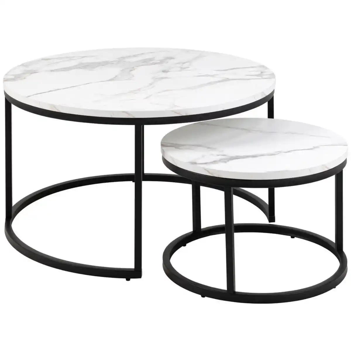 Bild 1 von Mid.you Couchtisch Spiro, Schwarz, Weiß, Metall, Holzwerkstoff, rund, eckig, 80x45x80 cm, Wohnzimmer, Wohnzimmertische, Couchtische