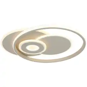 Novel Deckenleuchte, Weiß, Sand, Metall, Kunststoff, 42.5x6.5x50 cm, Lampen & Leuchten, Innenbeleuchtung, Deckenleuchten, E